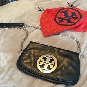 Tory Burch black crossbody, silver hardware